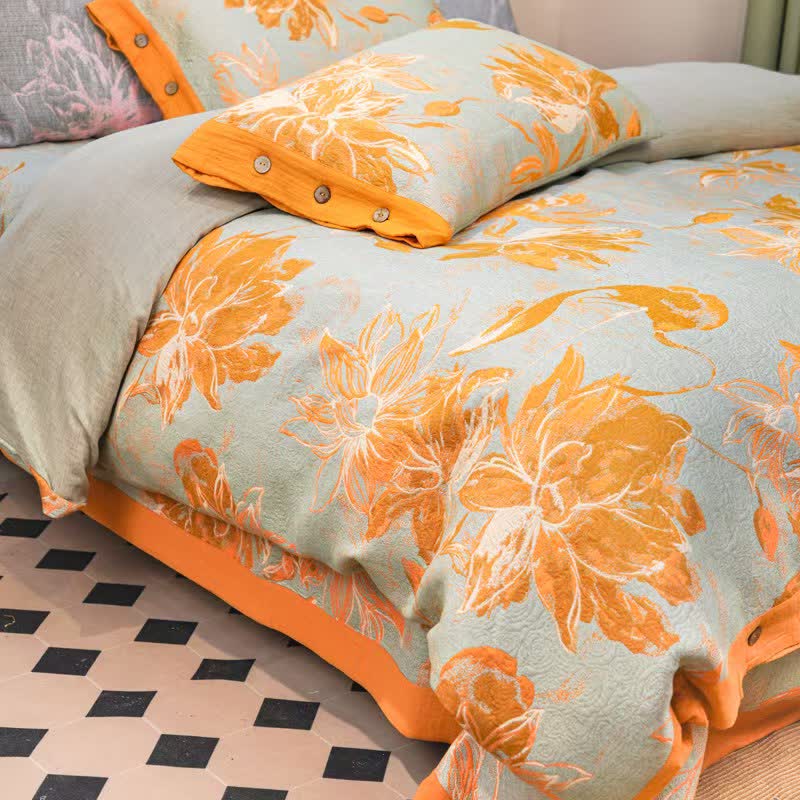 Dahlia Cotton Gauze Bedding Set(4PCS) - image 4