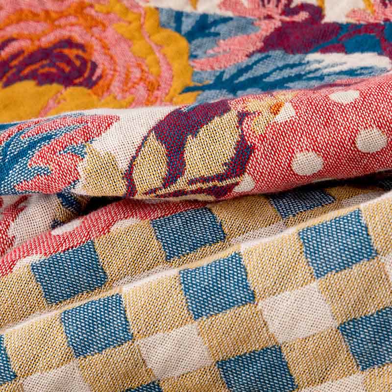 Patchwork Floral Natural Cotton Gauze Quilt - image 4