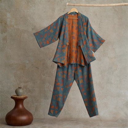 Ginkgo Cotton Gauze Kimono Loungewear Set - image 18