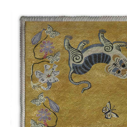 Vintage Tiger & Floral Soft Area Rug - image 5