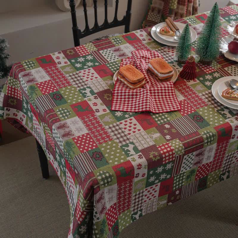 Patchwork Christmas-inspired Print Tablecloth - image 3
