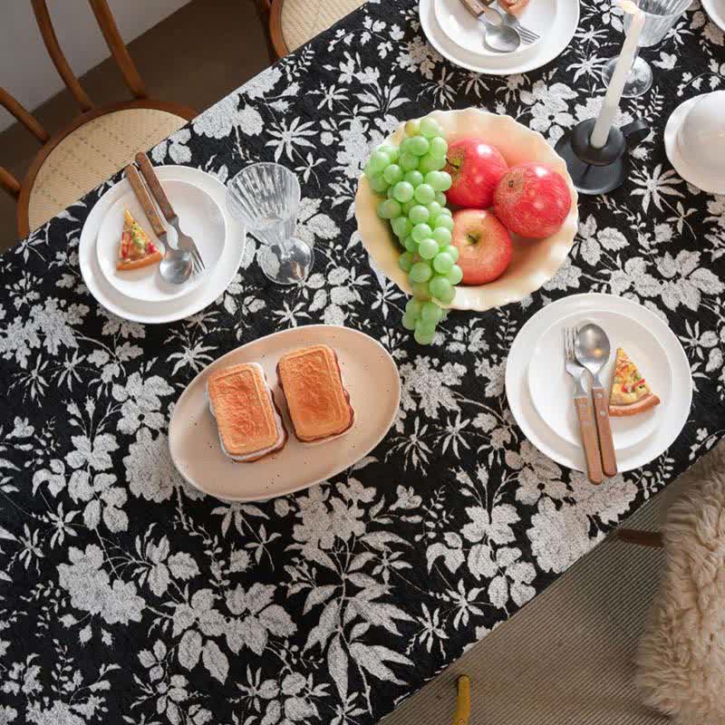 Pastoral Style Floral Jacquard Tablecloth - image 4