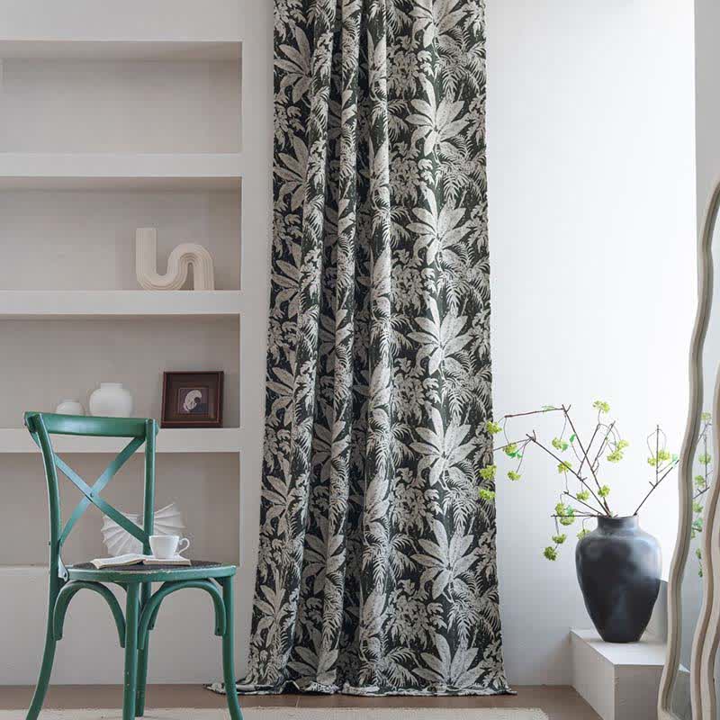 Tropical Island Leaf Jacquard Curtain - image 2