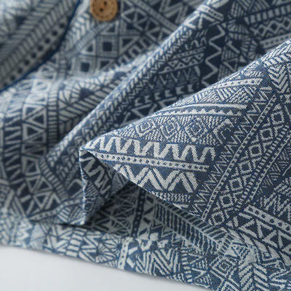 Geometric Pattern Cotton Gauze Loungewear Set - image 9