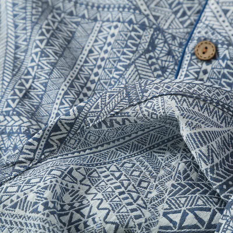 Geometric Pattern Cotton Gauze Loungewear Set - image 7