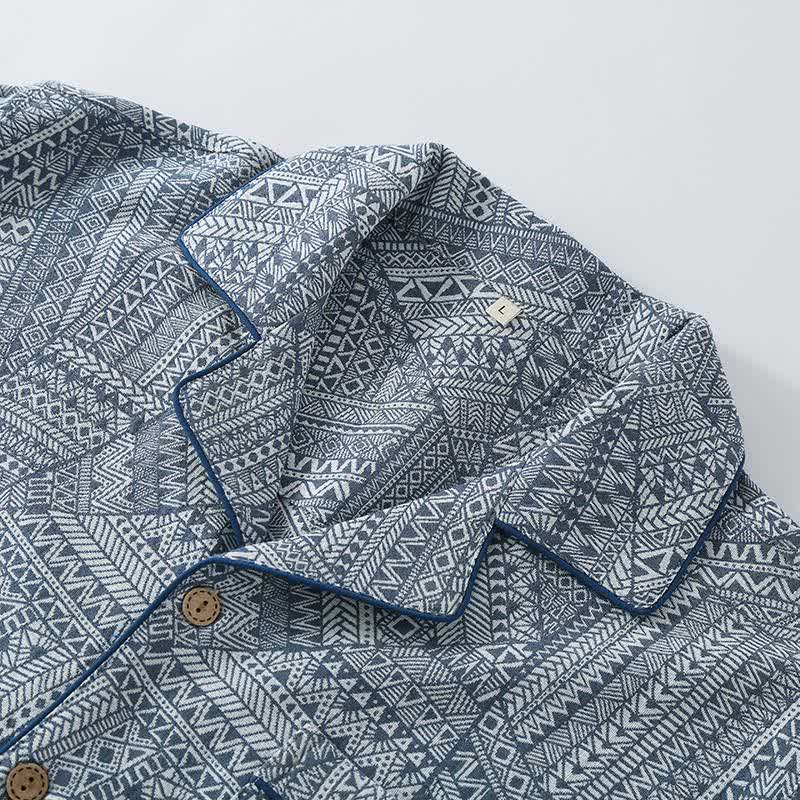 Geometric Pattern Cotton Gauze Loungewear Set - image 5