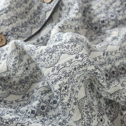 Oriental Retro Floral Cotton Loungewear Set - image 16