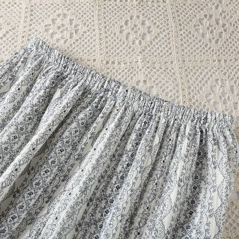 Oriental Retro Floral Cotton Loungewear Set - image 12