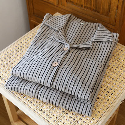 Pure Cotton Simple Striped Loungewear Set - image 3