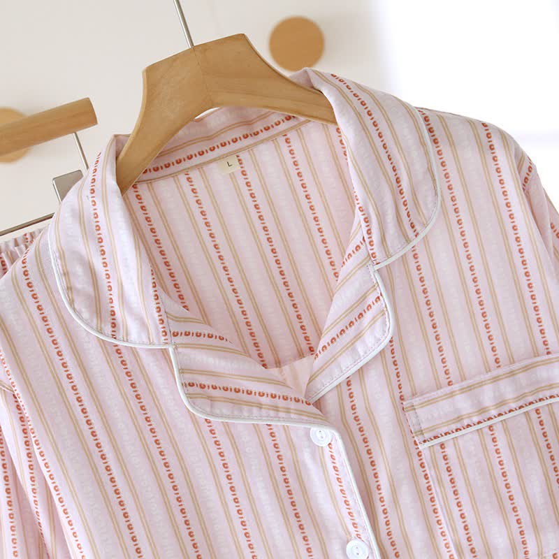 Matching Cotton Gauze Striped Loungewear Set - image 15