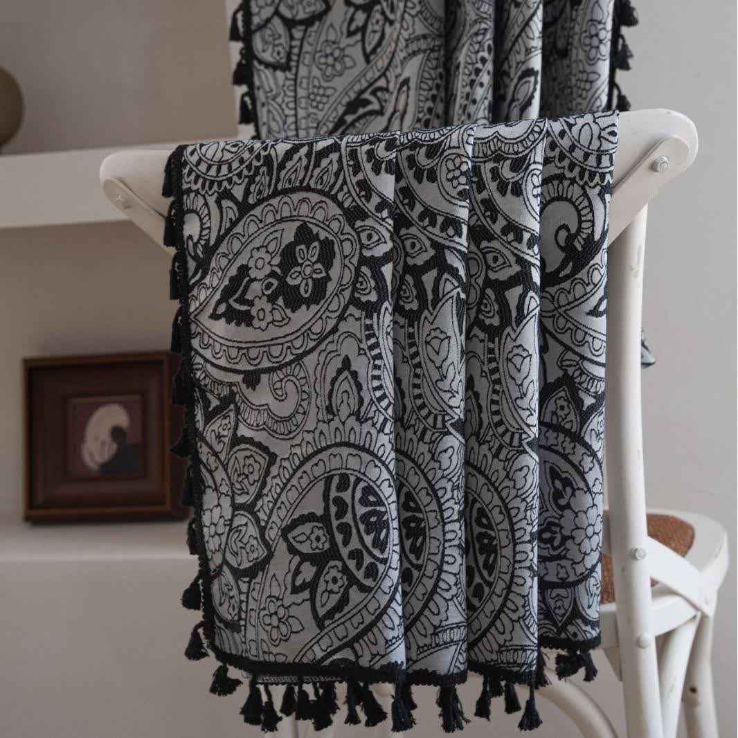 Ethnic Style Paisley Pattern Jacquard Curtain - image 8
