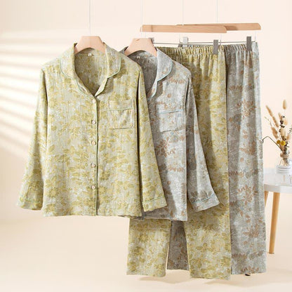 Pastoral Leaf Cotton Gauze Loungewear Set - image 0
