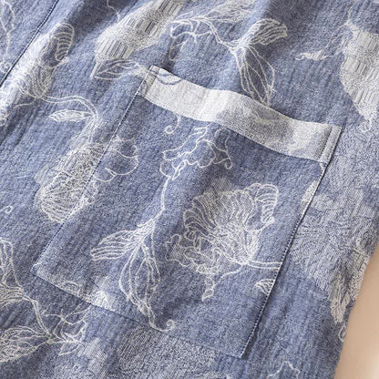 Floral Cotton Linen Kimono Robe - image 4