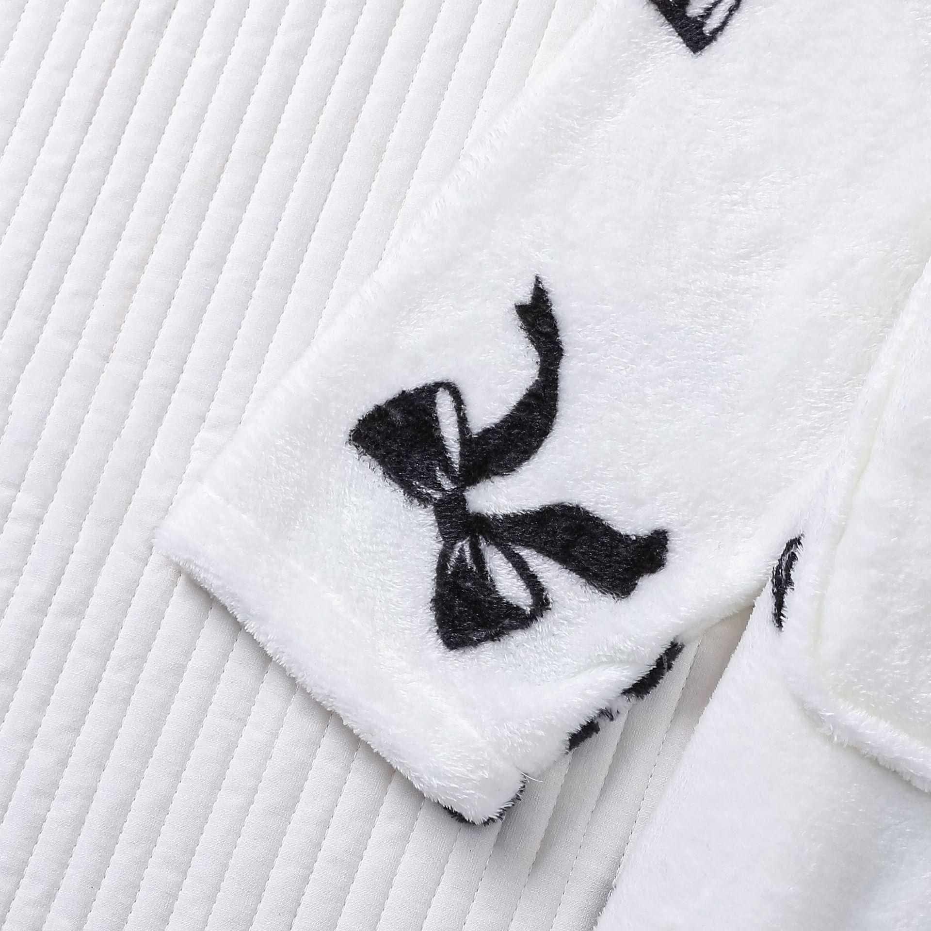 Black Bow Print Plush Bathrobe - image 6