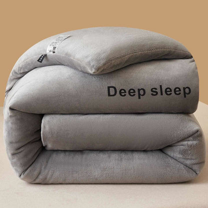 Letter Printed Fluffy Plush Warm Blanket - Light Gray - King - image 20