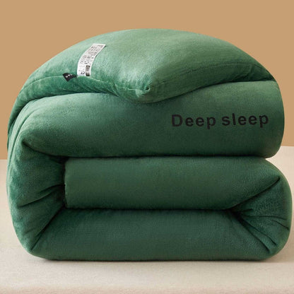 Letter Printed Fluffy Plush Warm Blanket - Dark Green - King - image 18