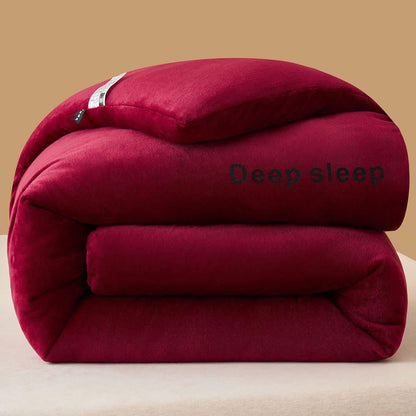 Letter Printed Fluffy Plush Warm Blanket - Wine - King - image 14