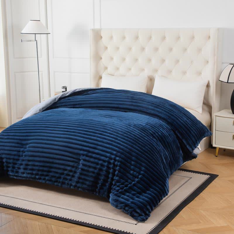 Solid Color Ribbed Plush Blanket - image 2