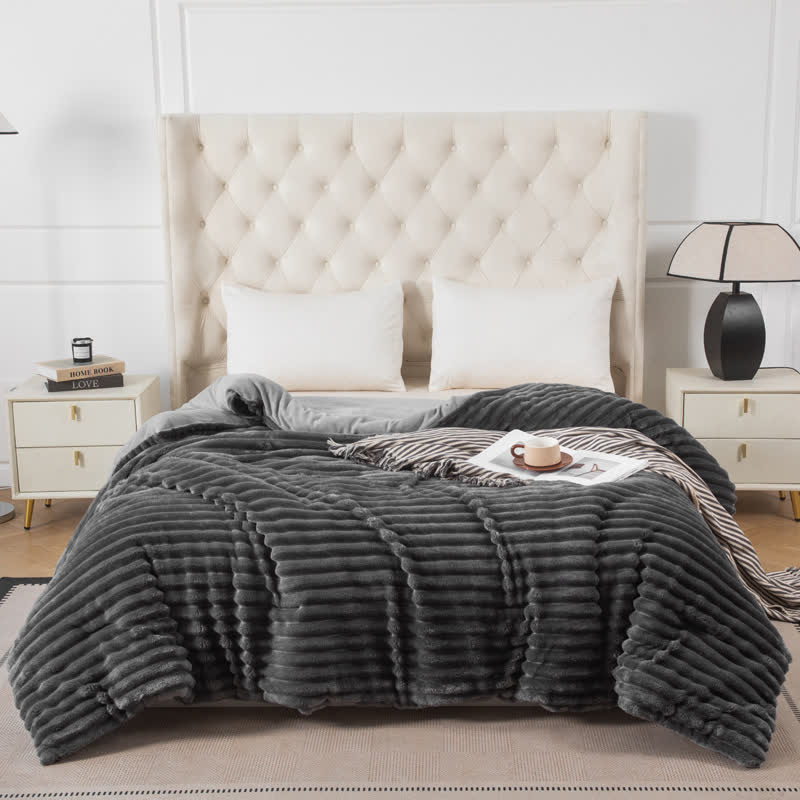 Solid Color Ribbed Plush Blanket - image 29