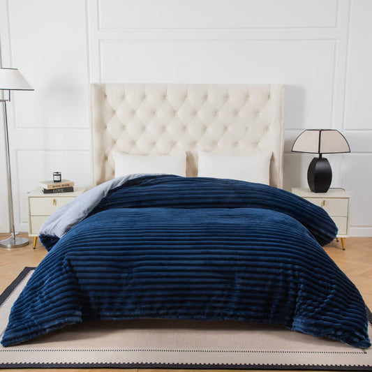 Solid Color Ribbed Plush Blanket - image 0