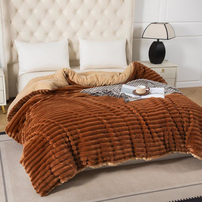 Solid Color Ribbed Plush Blanket - image 12