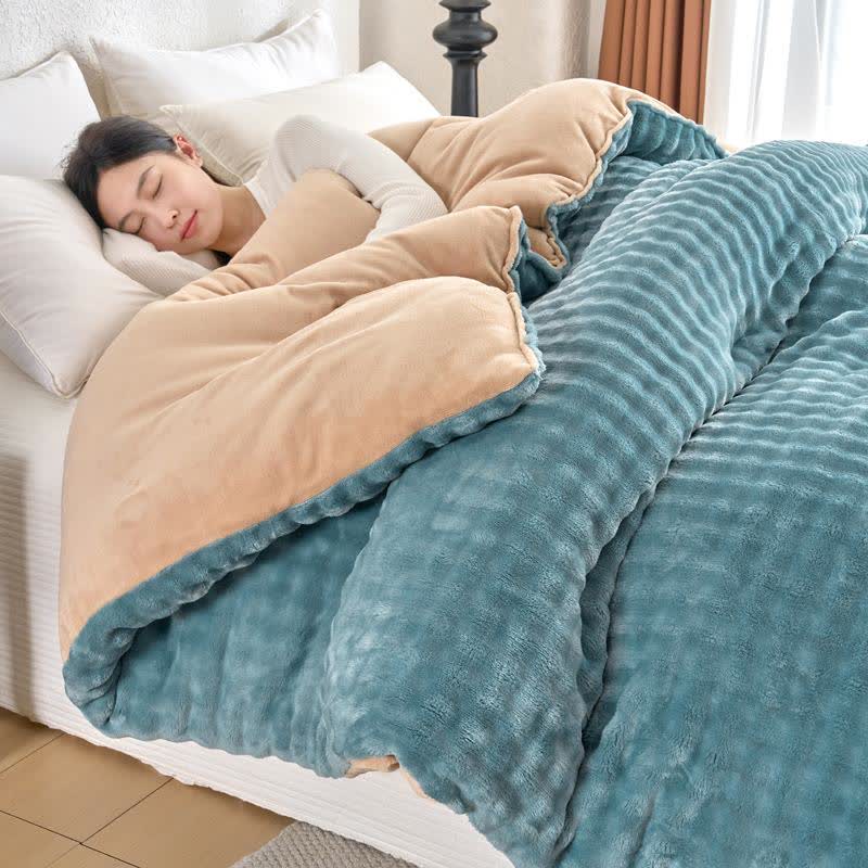 Solid Color Fluffy Textured Warm Blanket - image 11