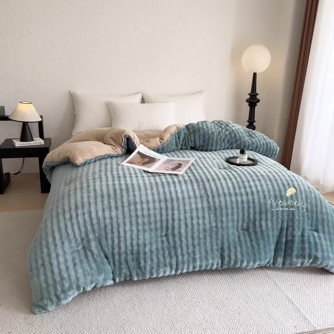 Solid Color Fluffy Textured Warm Blanket - image 10