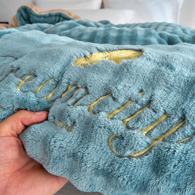 Solid Color Fluffy Textured Warm Blanket - image 14