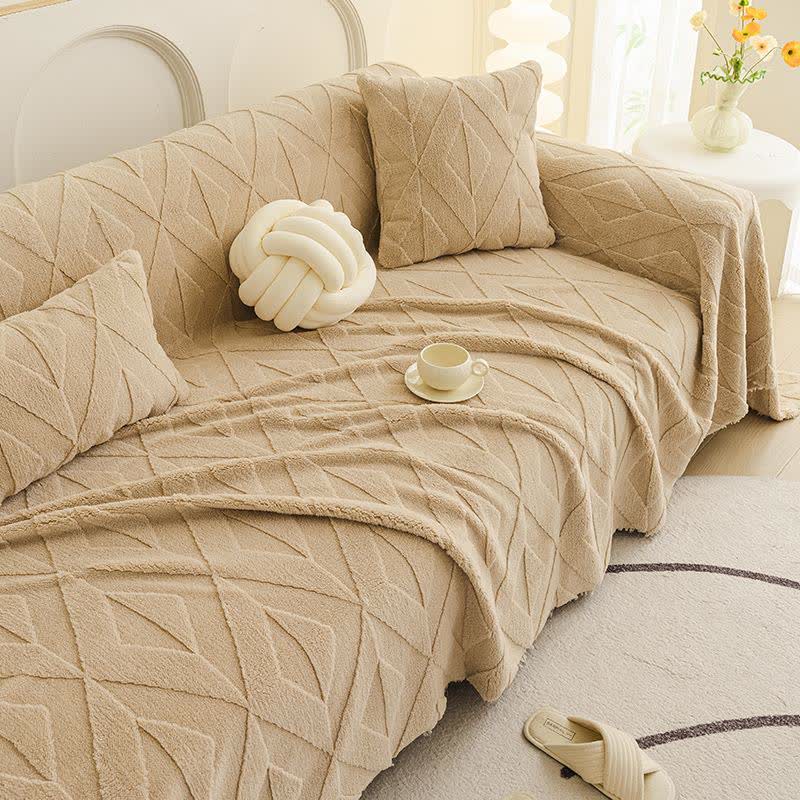 Simple Diamond Texture Sofa Throw Blanket - image 8
