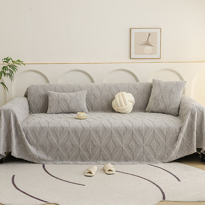 Simple Diamond Texture Sofa Throw Blanket - image 3