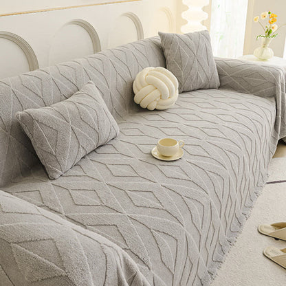 Simple Diamond Texture Sofa Throw Blanket - image 4
