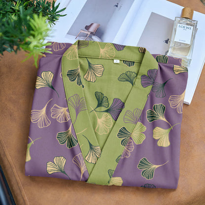 Ginkgo Biloba Cotton Gauze Kimono Robe - image 33