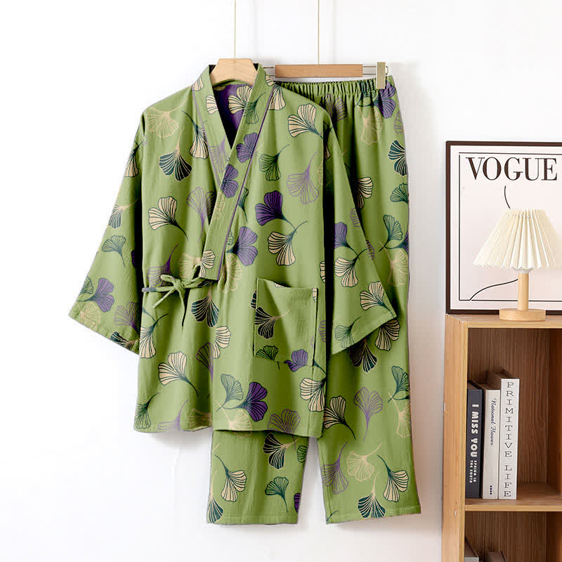 Ginkgo Cotton Gauze Kimono Loungewear Set - image 54
