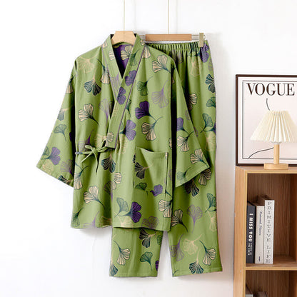 Ginkgo Cotton Gauze Kimono Loungewear Set - image 54