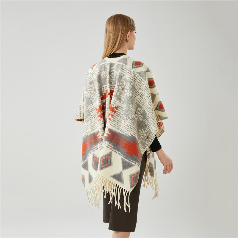 Ethnic Style Tassel Shawl Cape - image 3