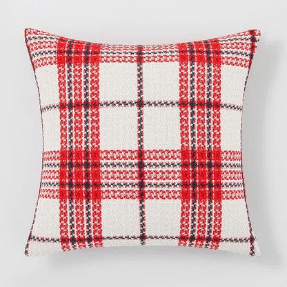 Red & White Plaid Jacquard Decorative Pillowcase - image 2
