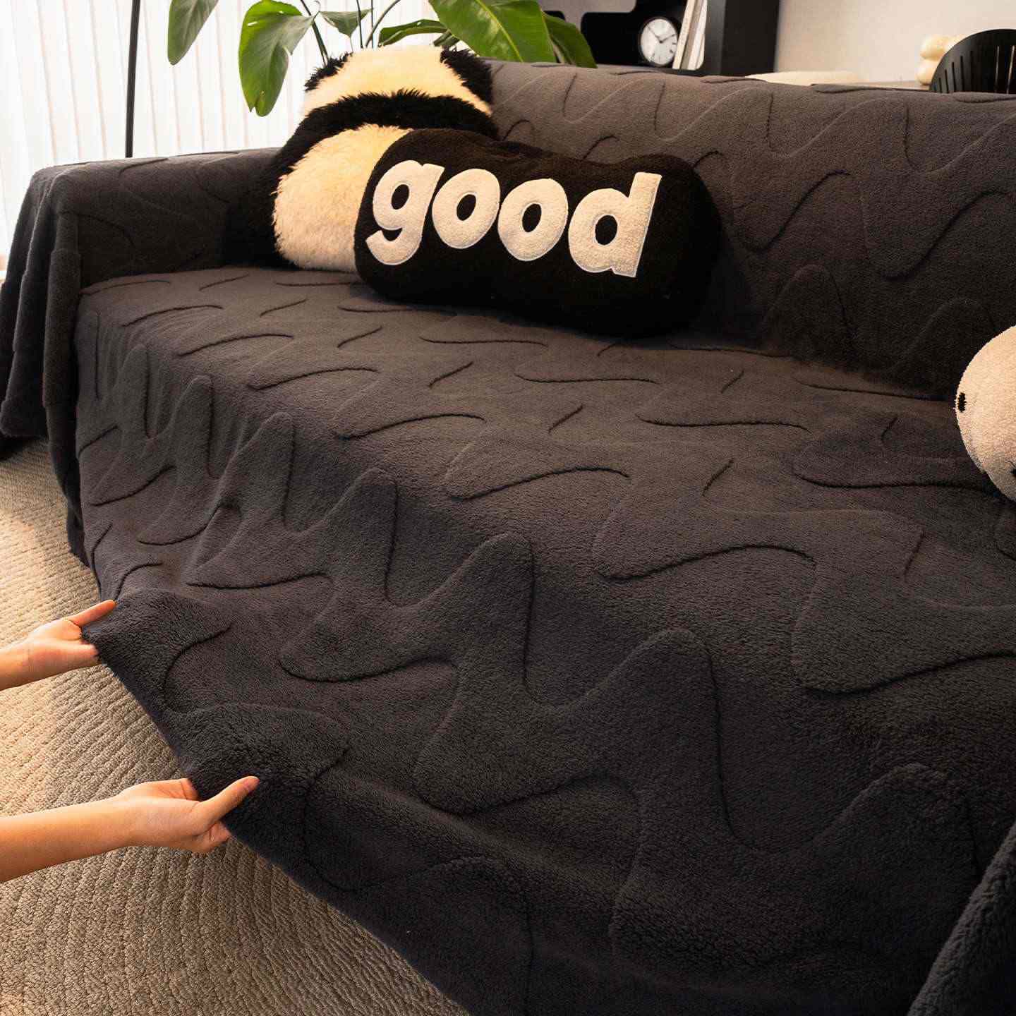 Simple Wave Texture Sofa Throw Blanket - image 2