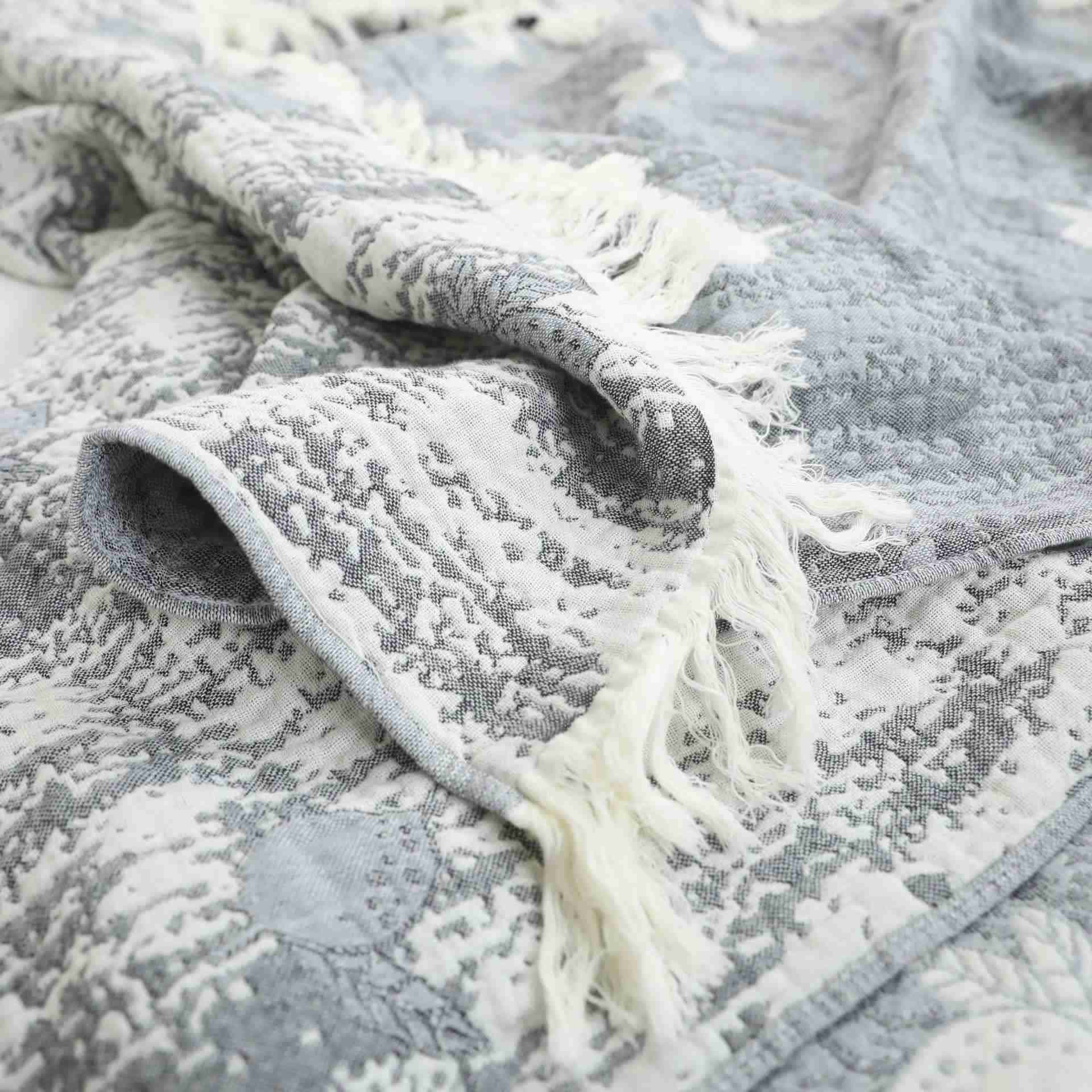 Lemon  Natural Cotton Gauze Tassel Quilt - image 4