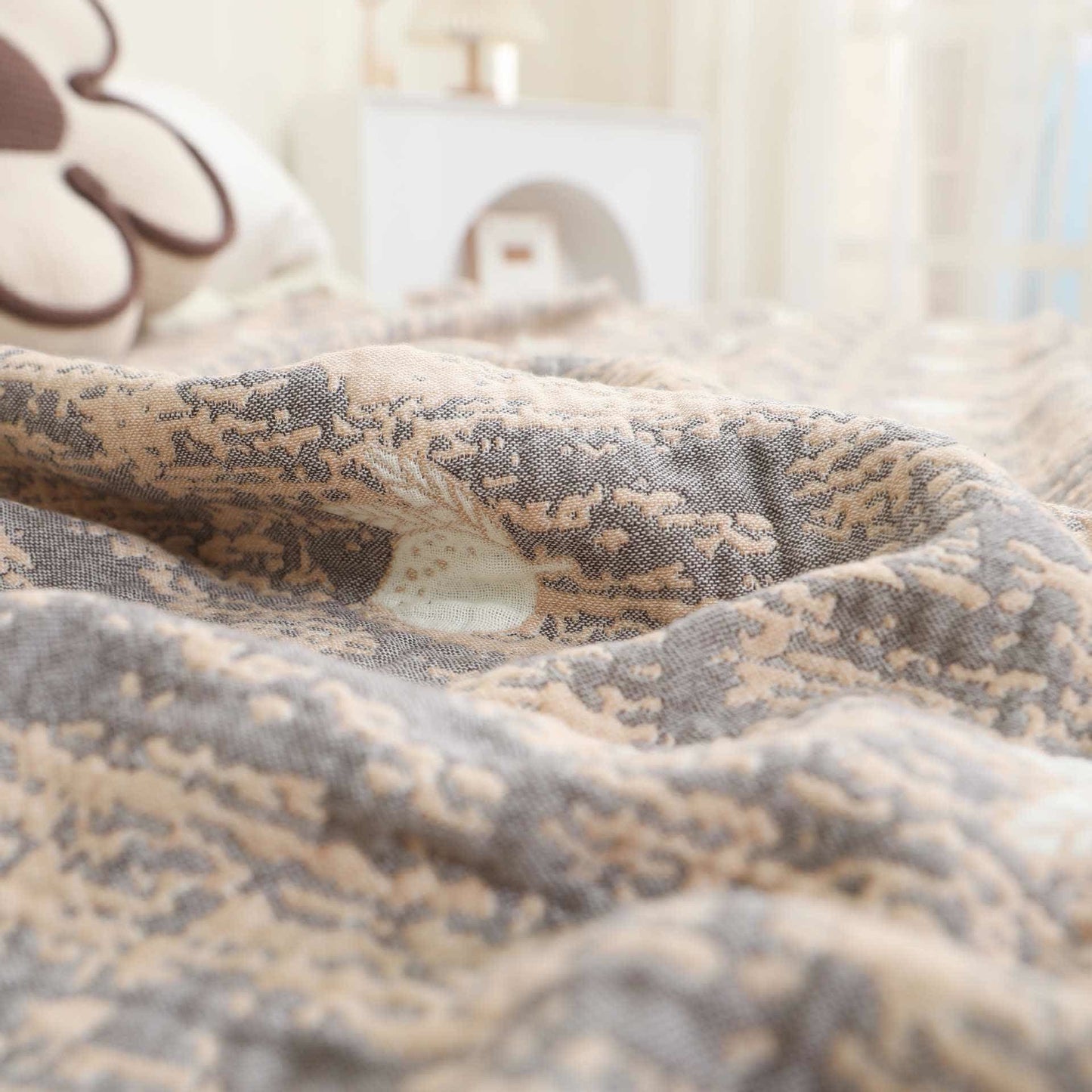 Lemon  Natural Cotton Gauze Tassel Quilt - image 2