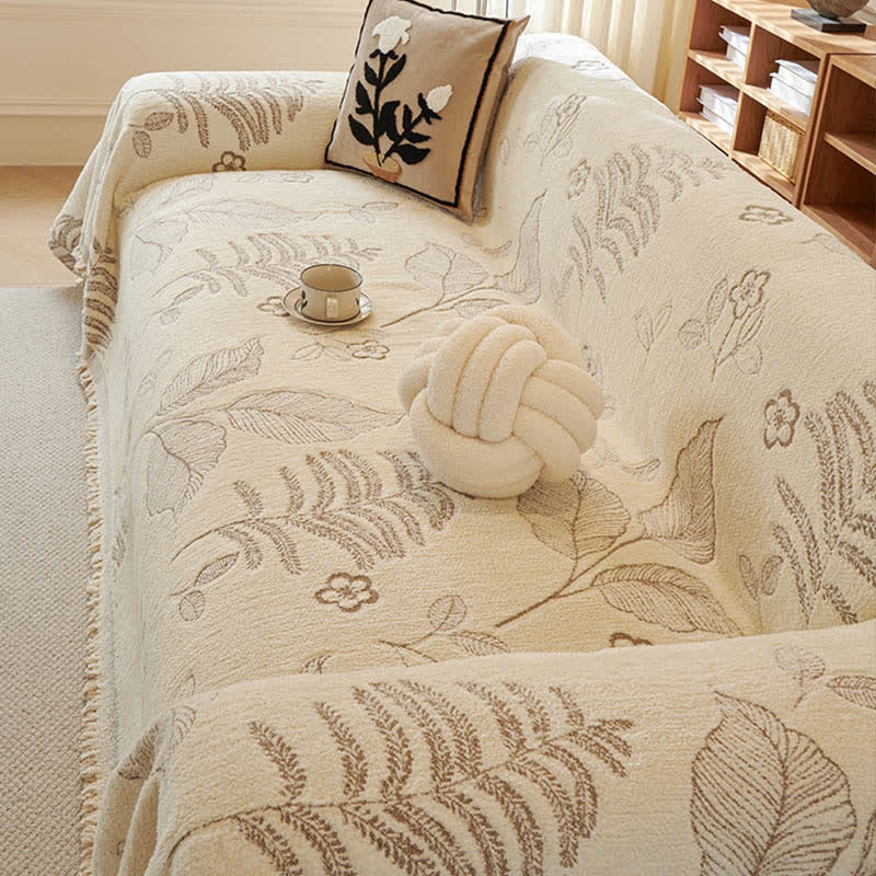 Rural Leaf Chenille Sofa Throw Blanket - image 9