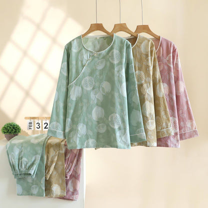 Vintage Pomegranate Cotton Gauze Loungewear Set - image 1