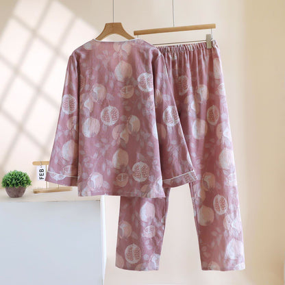 Vintage Pomegranate Cotton Gauze Loungewear Set - image 3