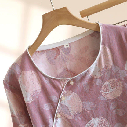 Vintage Pomegranate Cotton Gauze Loungewear Set - image 4