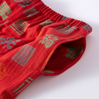 Oriental Auspicious Cotton Gauze Loungewear Set - image 7