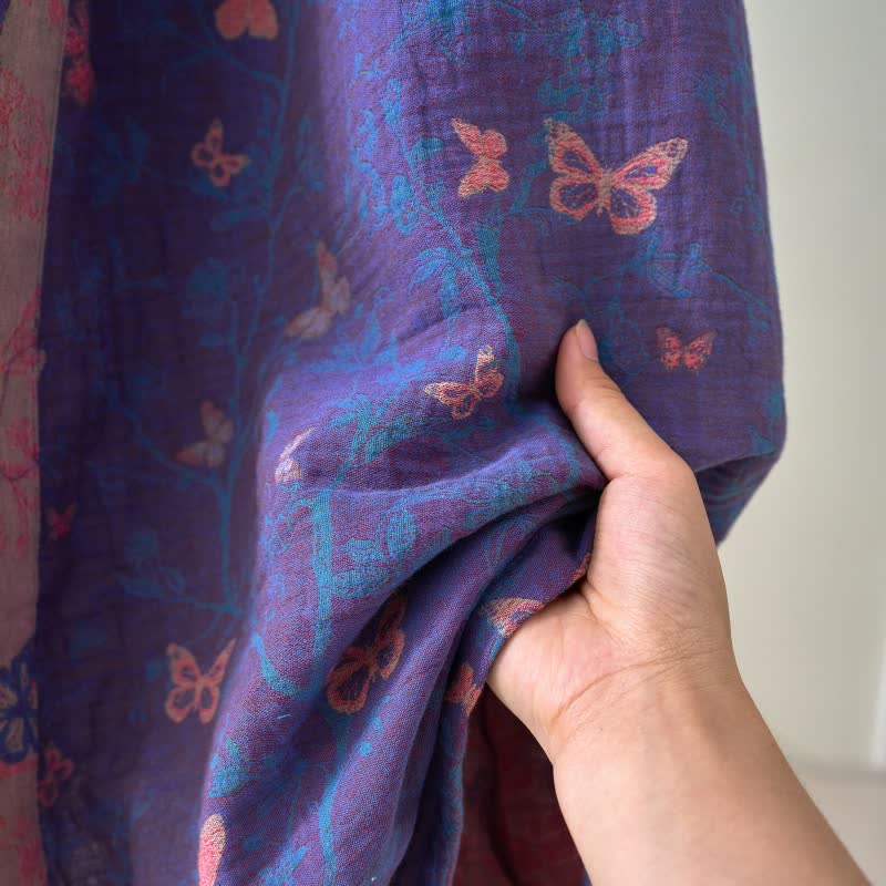 Butterfly Cotton Gauze Kimono Robe - image 9
