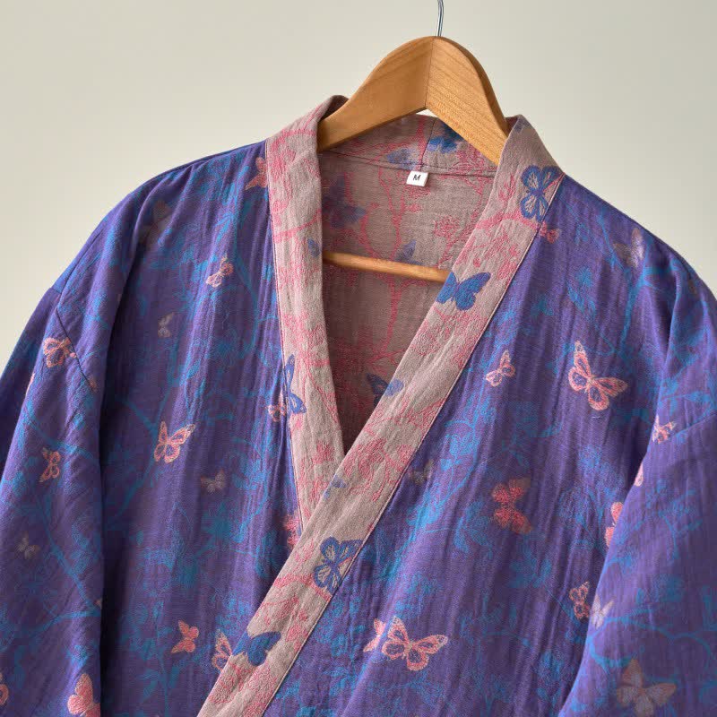 Butterfly Cotton Gauze Kimono Robe - image 4