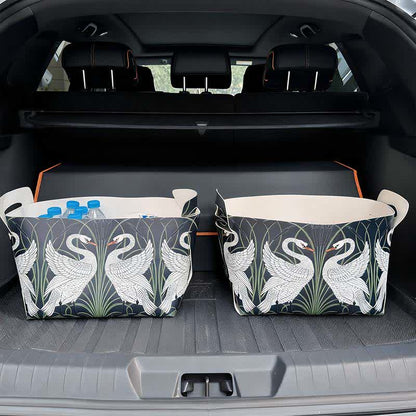 Rural Swan Leather Large-capacity Storage Bin - 2PCS - 9"W x 13"L x 9"H - image 0