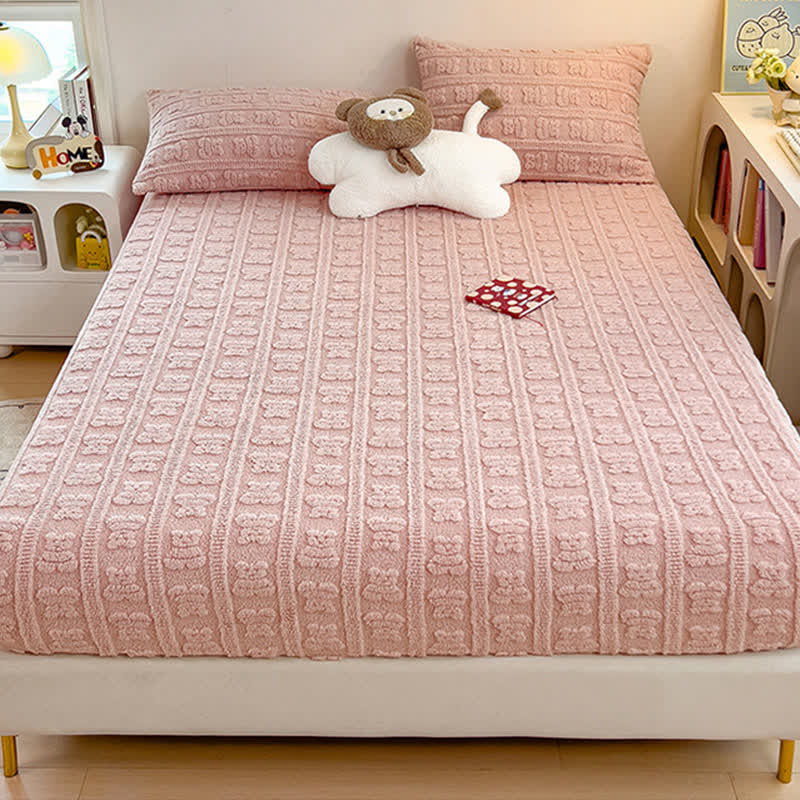 Striped Bear Fleece Warm Fitted Sheet - image 10