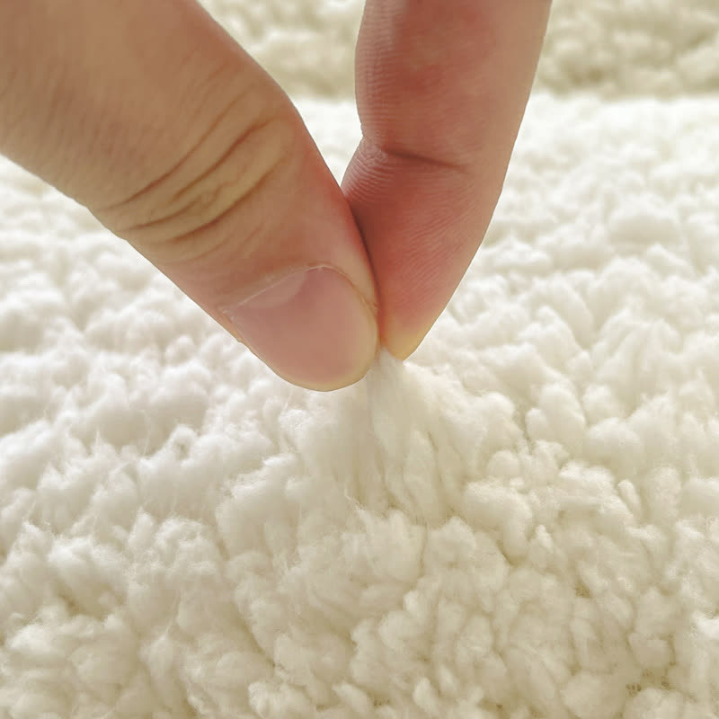 Solid Color Sherpa Warm Fitted Sheet - image 7