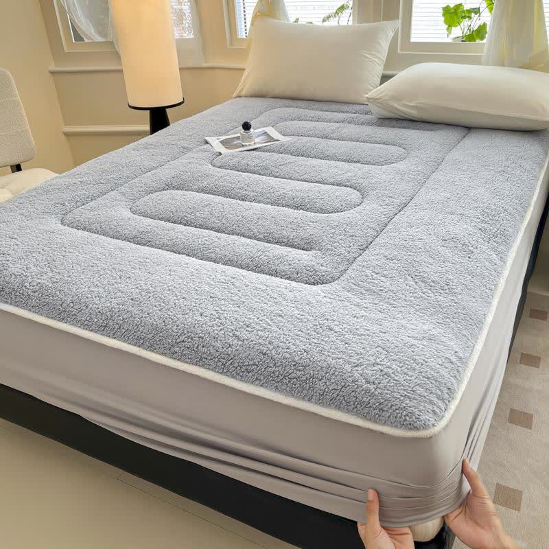 Solid Color Sherpa Warm Fitted Sheet - Grey - King - image 9